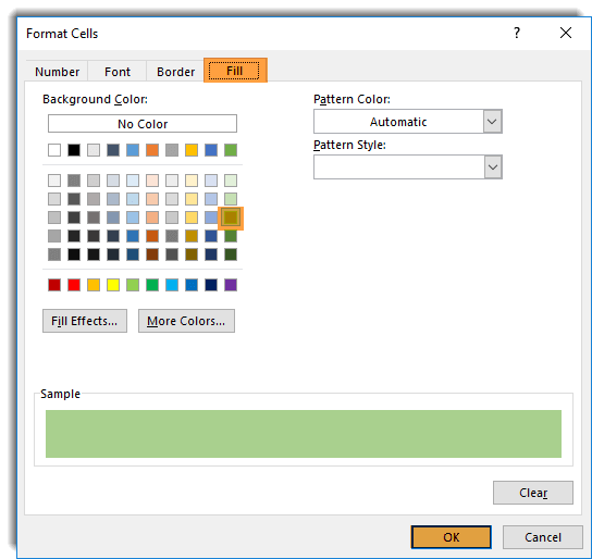 انتخاب رنگ برای Conditional Formatting